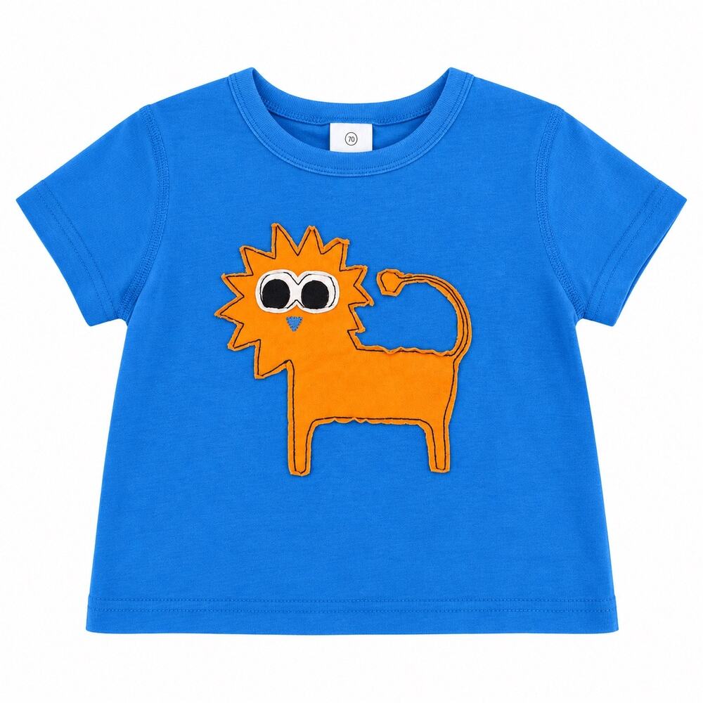 Hanna Andersson Blue Lion Appliqué Tee Size 70